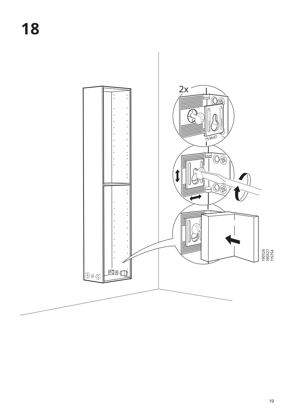 Assembly instructions for IKEA Godmorgon high cabinet kasjoen light gray | Page 19 - IKEA GODMORGON/TOLKEN / KATTEVIK bathroom furniture, set of 6 993.163.31