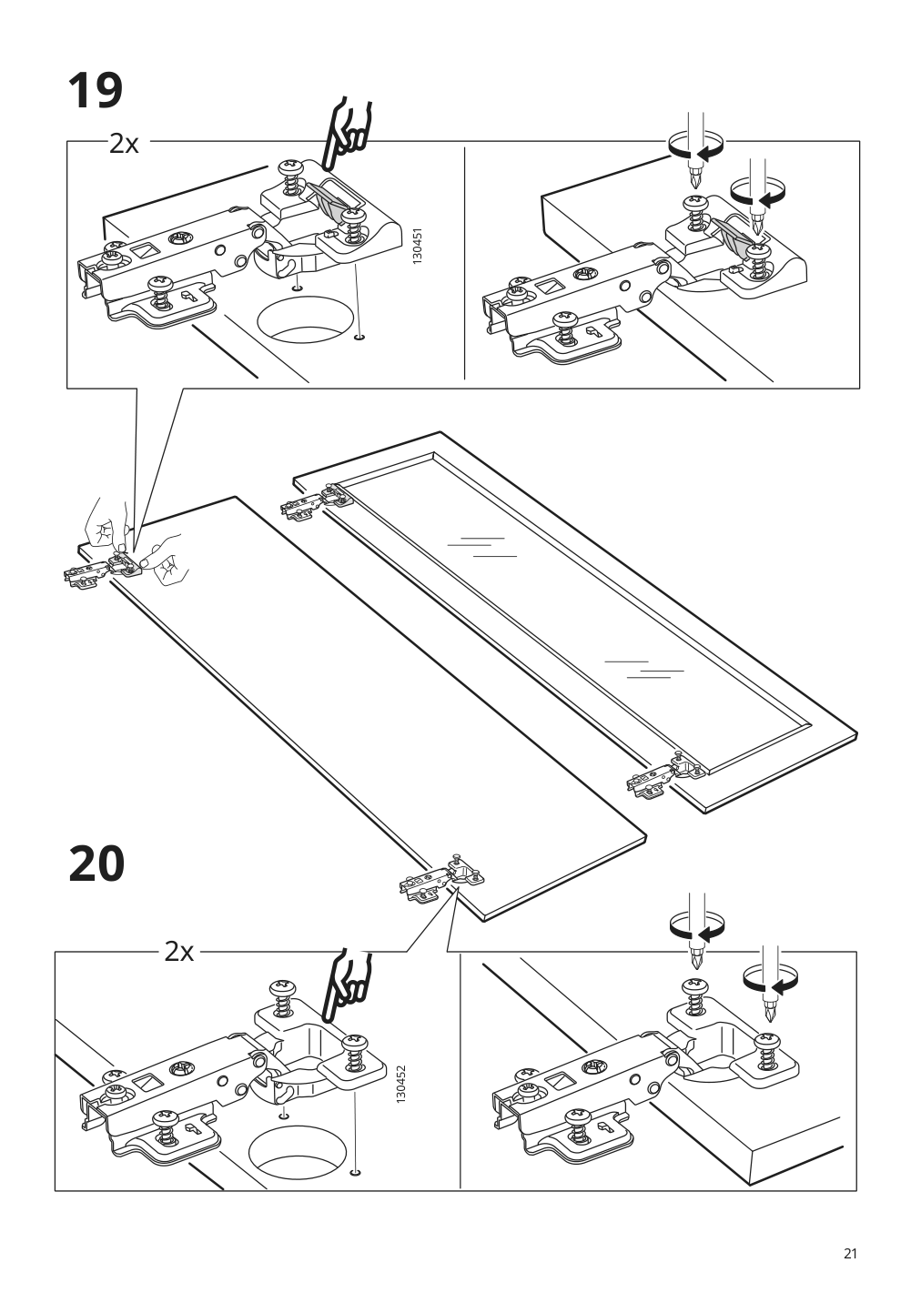 Assembly instructions for IKEA Godmorgon high cabinet kasjoen light gray | Page 21 - IKEA GODMORGON/TOLKEN / KATTEVIK bathroom furniture, set of 6 993.163.31