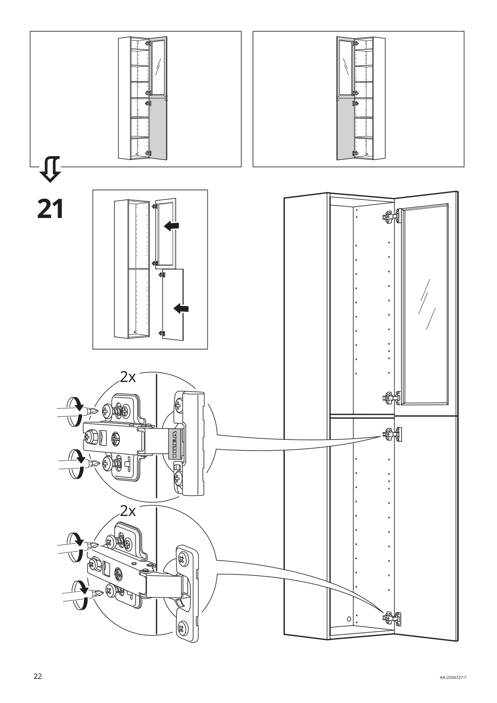 Assembly instructions for IKEA Godmorgon high cabinet kasjoen light gray | Page 22 - IKEA GODMORGON/TOLKEN / KATTEVIK bathroom furniture, set of 6 993.163.31