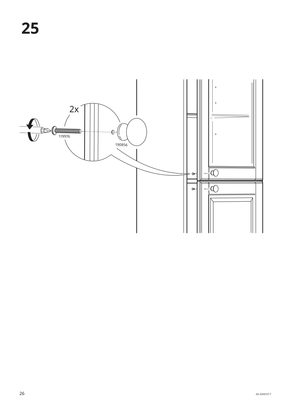 Assembly instructions for IKEA Godmorgon high cabinet kasjoen light gray | Page 26 - IKEA GODMORGON/TOLKEN / KATTEVIK bathroom furniture, set of 6 993.163.31