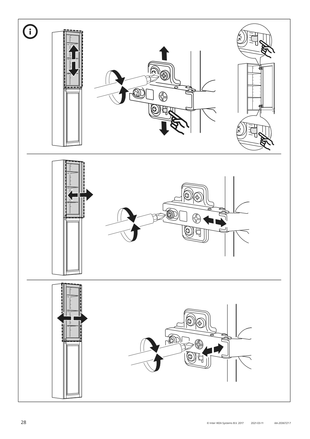 Assembly instructions for IKEA Godmorgon high cabinet kasjoen light gray | Page 28 - IKEA GODMORGON/TOLKEN / KATTEVIK bathroom furniture, set of 6 993.163.31