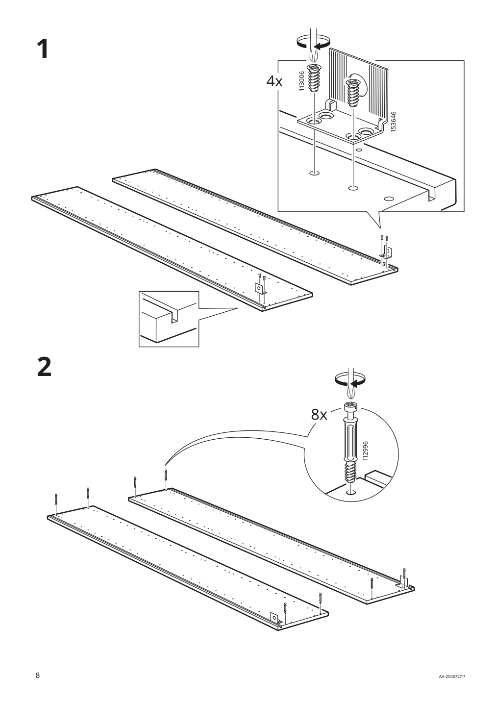 Assembly instructions for IKEA Godmorgon high cabinet kasjoen light gray | Page 8 - IKEA GODMORGON / RÄTTVIKEN bathroom furniture, set of 5 793.046.97