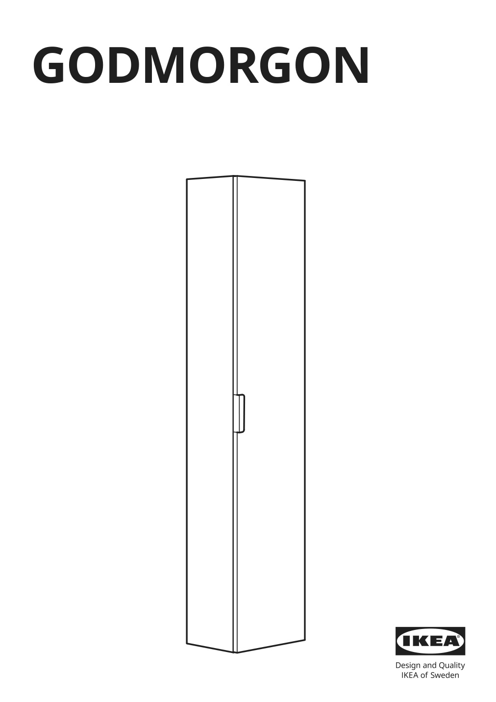 Assembly instructions for IKEA Godmorgon high cabinet white | Page 1 - IKEA GODMORGON high cabinet 003.440.69