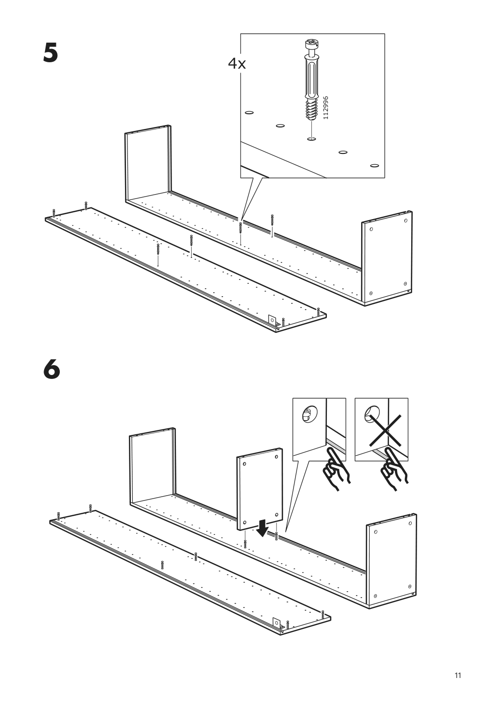 Assembly instructions for IKEA Godmorgon high cabinet white | Page 11 - IKEA GODMORGON high cabinet 003.440.69