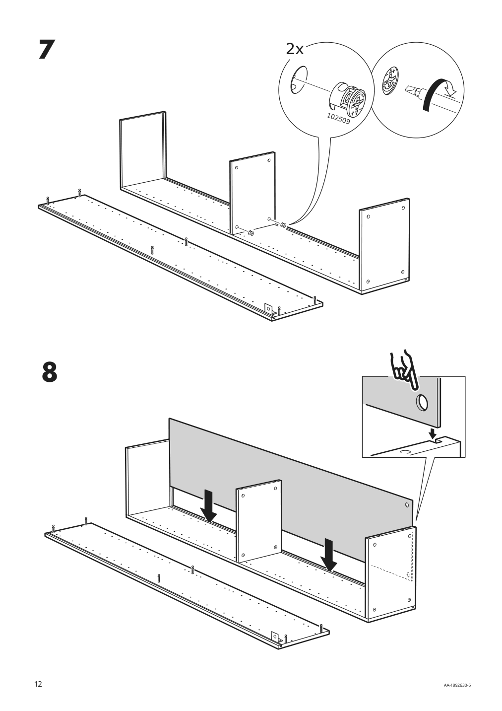 Assembly instructions for IKEA Godmorgon high cabinet white | Page 12 - IKEA GODMORGON high cabinet 003.440.69