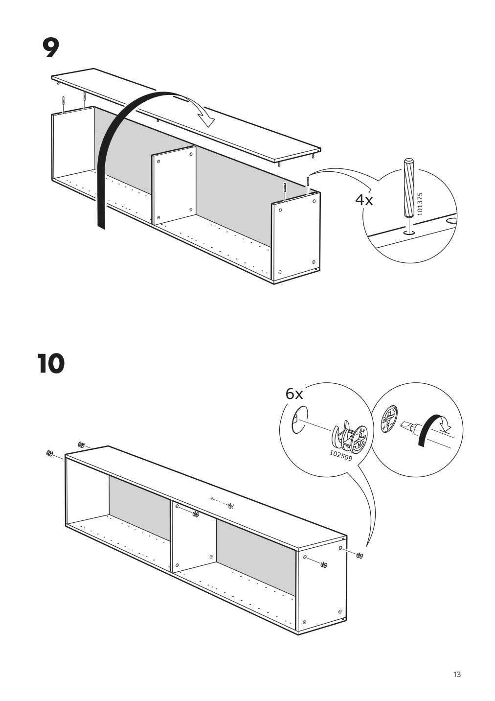 Assembly instructions for IKEA Godmorgon high cabinet white | Page 13 - IKEA GODMORGON high cabinet 003.440.69