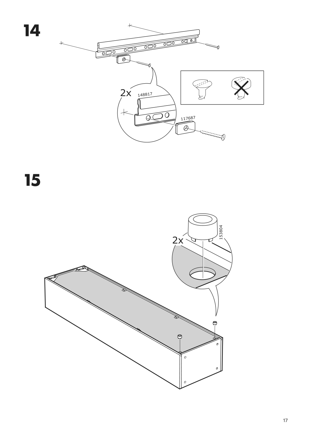 Assembly instructions for IKEA Godmorgon high cabinet white | Page 17 - IKEA GODMORGON high cabinet 003.440.69