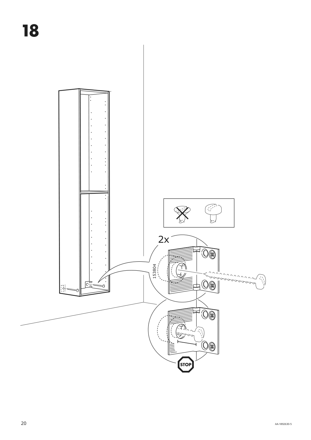 Assembly instructions for IKEA Godmorgon high cabinet white | Page 20 - IKEA GODMORGON high cabinet 003.440.69