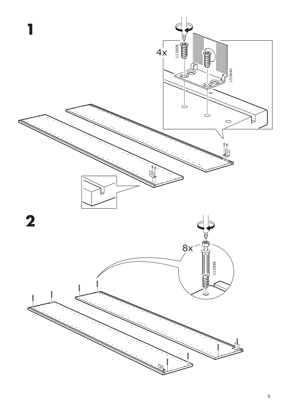 Assembly instructions for IKEA Godmorgon high cabinet white | Page 9 - IKEA GODMORGON high cabinet 003.440.69