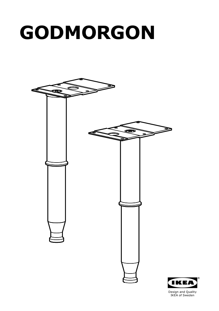 Assembly instructions for IKEA Godmorgon leg kasjoen shiny | Page 1 - IKEA GODMORGON leg 903.917.30