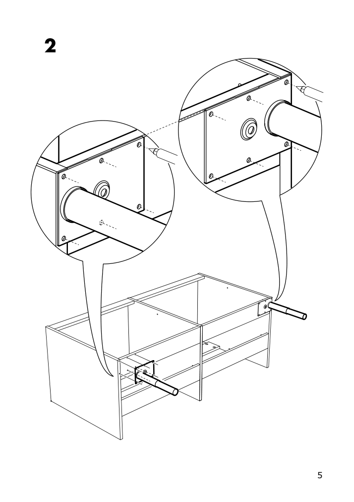 Assembly instructions for IKEA Godmorgon leg round stainless steel | Page 5 - IKEA GODMORGON leg 303.498.38