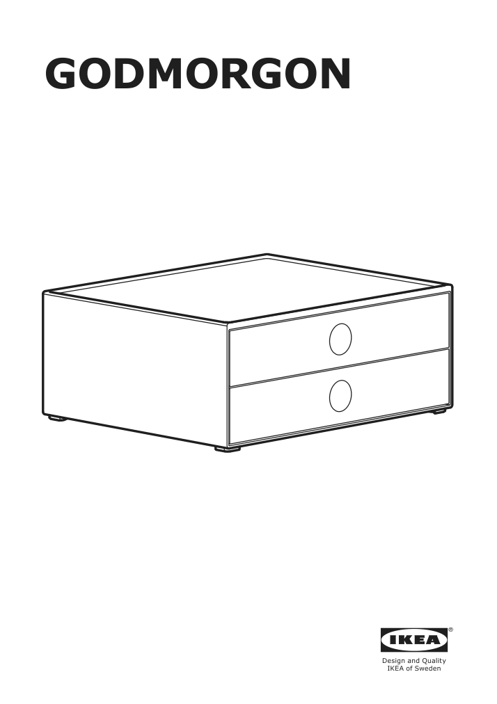 Assembly instructions for IKEA Godmorgon mini chest with 2 drawers smoked | Page 1 - IKEA GODMORGON mini chest with 2 drawers 504.565.54