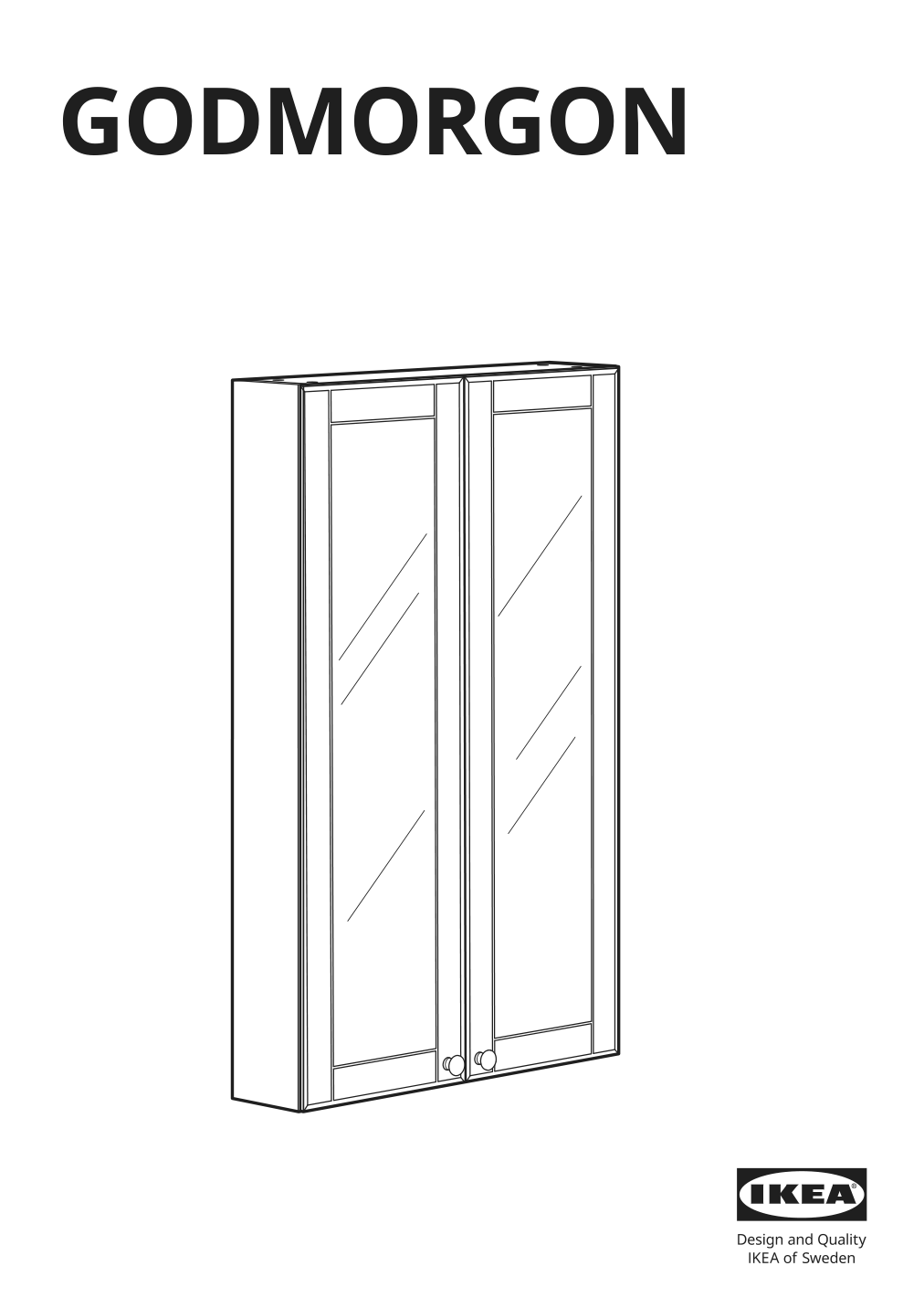 Assembly instructions for IKEA Godmorgon mirror cabinet with 2 doors kasjoen light gray | Page 1 - IKEA GODMORGON/TOLKEN / KATTEVIK bathroom furniture, set of 6 993.163.31