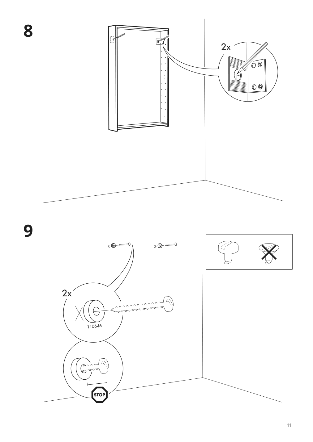 Assembly instructions for IKEA Godmorgon mirror cabinet with 2 doors kasjoen light gray | Page 11 - IKEA GODMORGON / RÄTTVIKEN bathroom furniture, set of 5 793.046.97