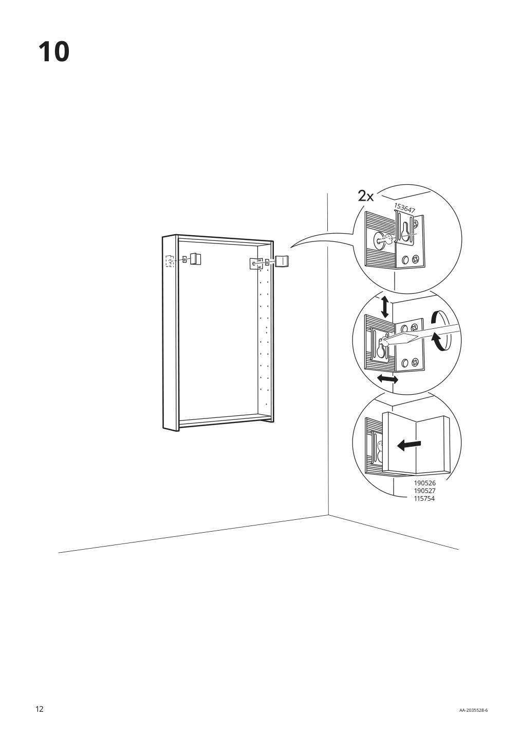 Assembly instructions for IKEA Godmorgon mirror cabinet with 2 doors kasjoen light gray | Page 12 - IKEA GODMORGON / RÄTTVIKEN bathroom furniture, set of 4 993.151.62