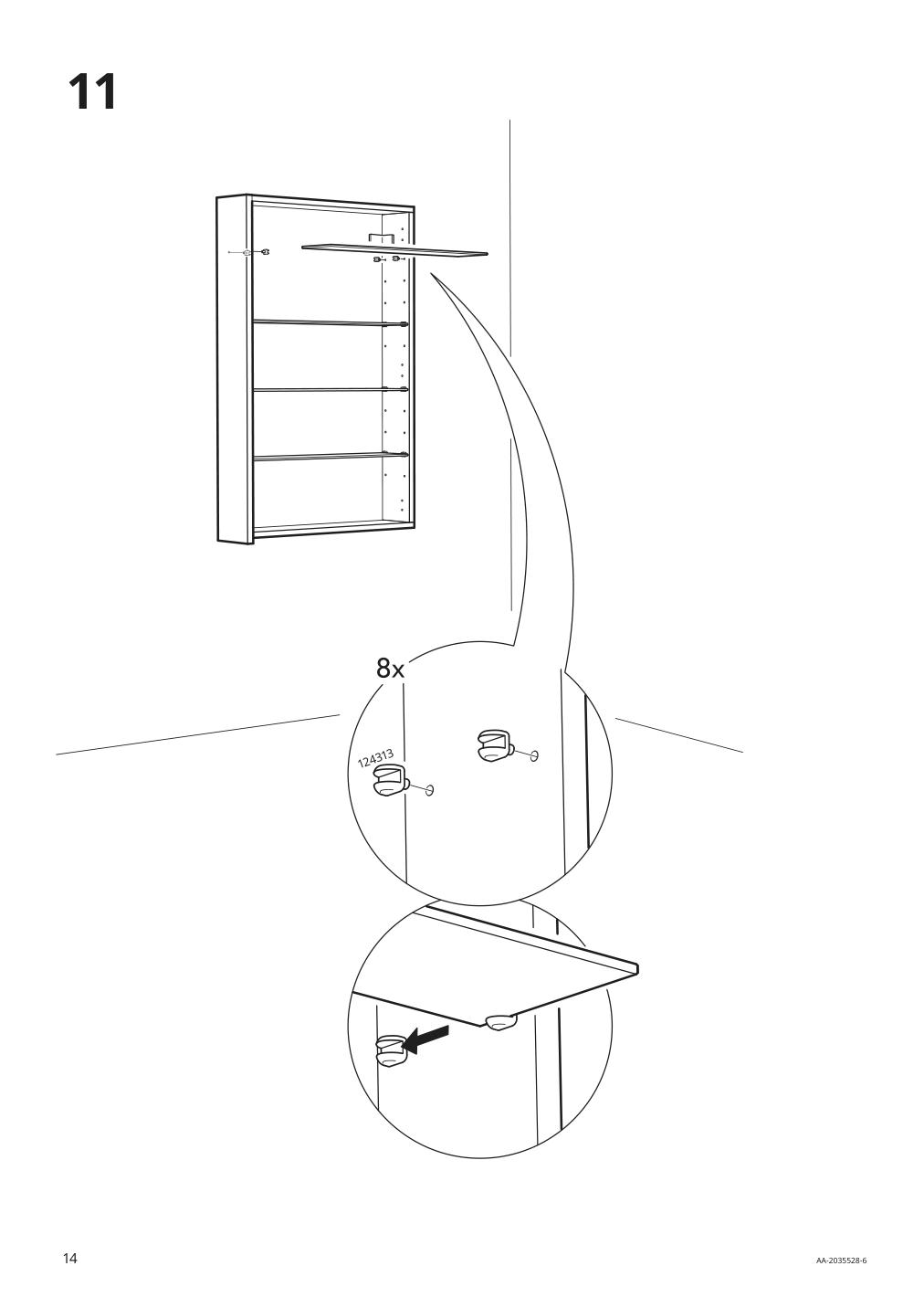 Assembly instructions for IKEA Godmorgon mirror cabinet with 2 doors kasjoen light gray | Page 14 - IKEA GODMORGON/TOLKEN / KATTEVIK bathroom furniture, set of 6 993.163.31