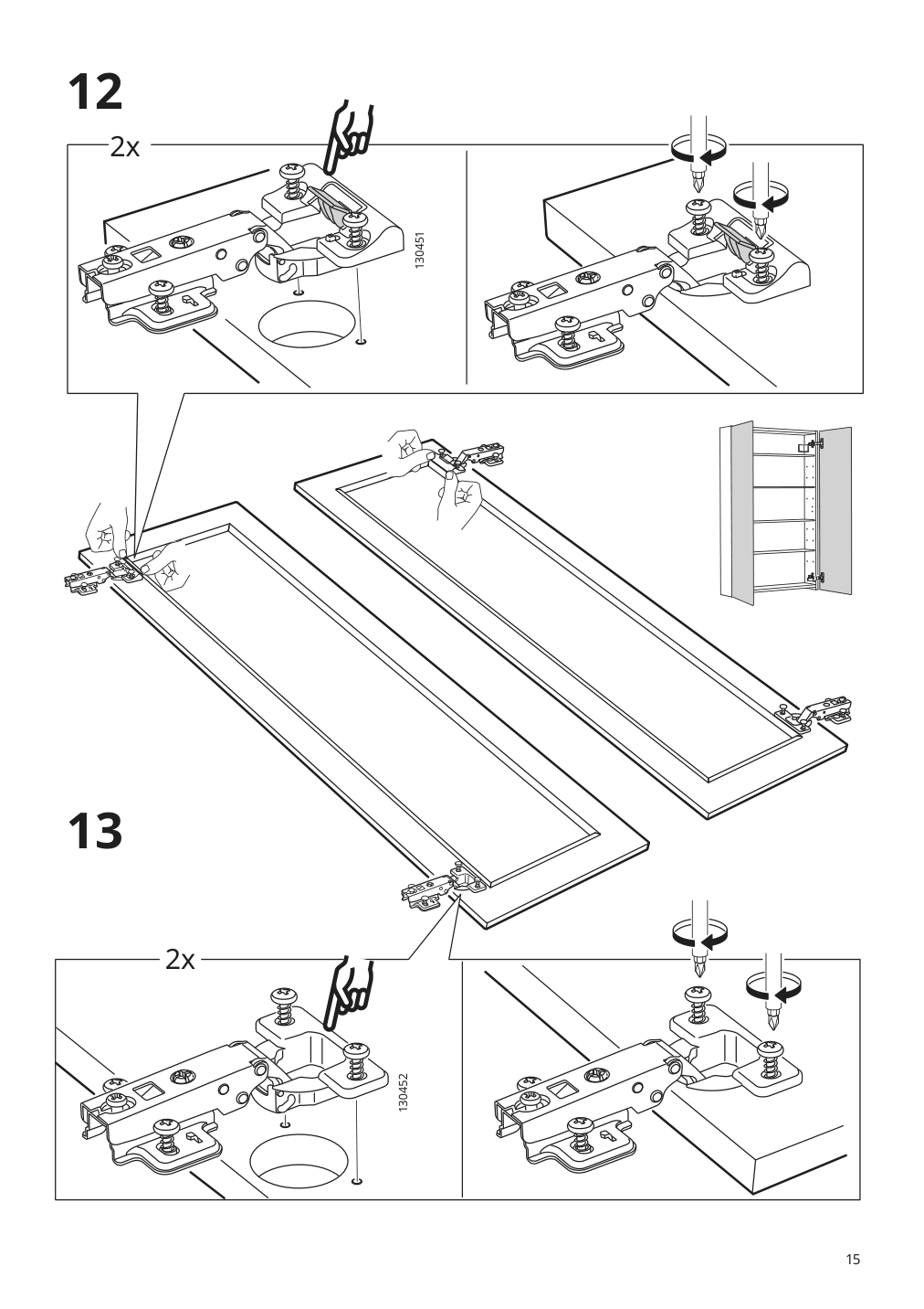 Assembly instructions for IKEA Godmorgon mirror cabinet with 2 doors kasjoen light gray | Page 15 - IKEA GODMORGON / RÄTTVIKEN bathroom furniture, set of 4 993.151.62