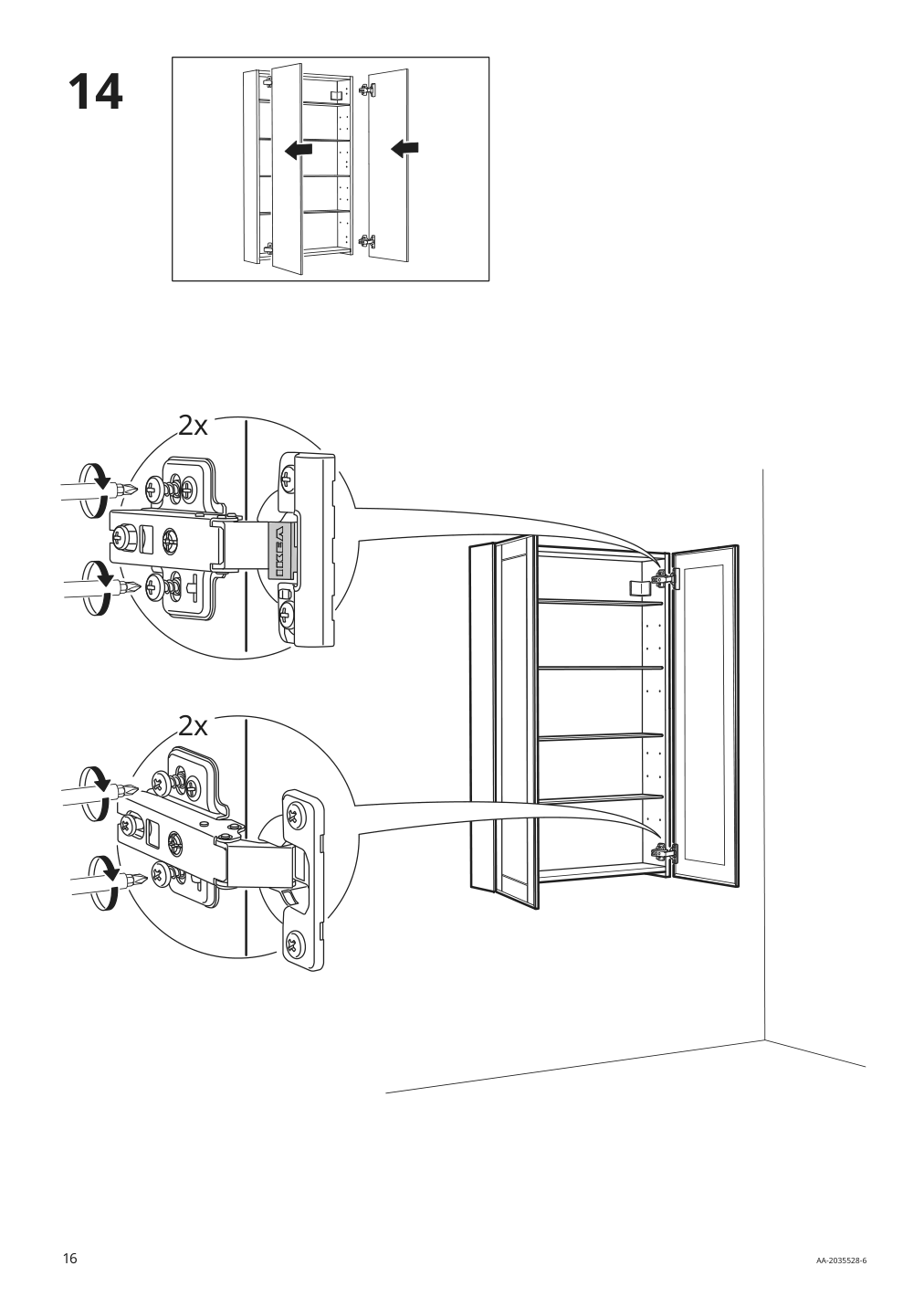 Assembly instructions for IKEA Godmorgon mirror cabinet with 2 doors kasjoen light gray | Page 16 - IKEA GODMORGON / RÄTTVIKEN bathroom furniture, set of 5 793.046.97