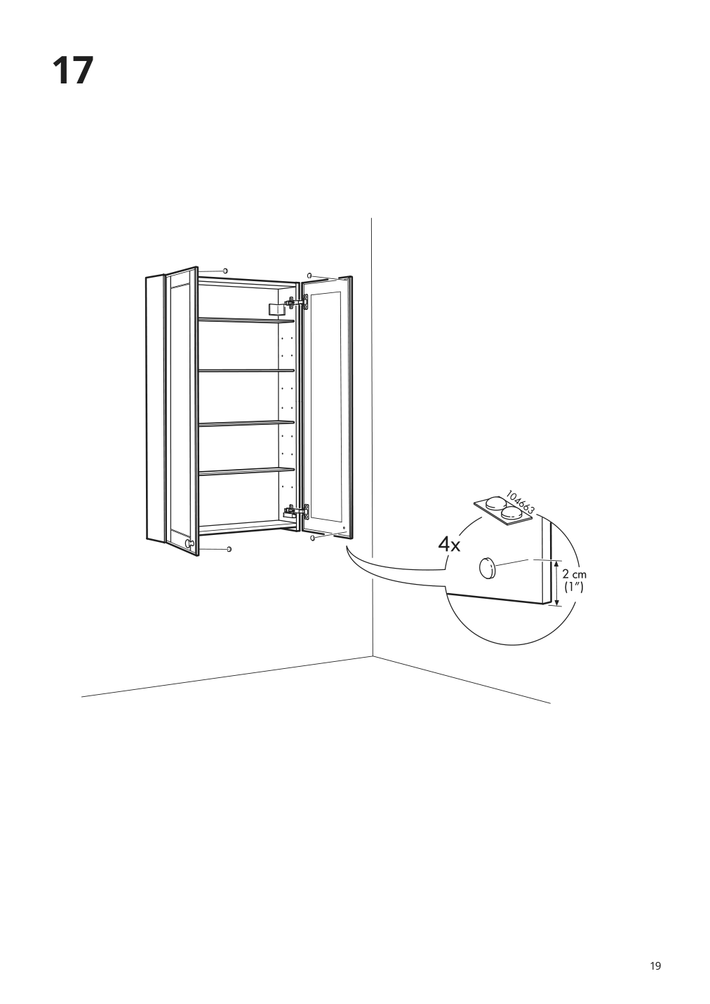 Assembly instructions for IKEA Godmorgon mirror cabinet with 2 doors kasjoen light gray | Page 19 - IKEA GODMORGON / RÄTTVIKEN bathroom furniture, set of 5 793.046.97