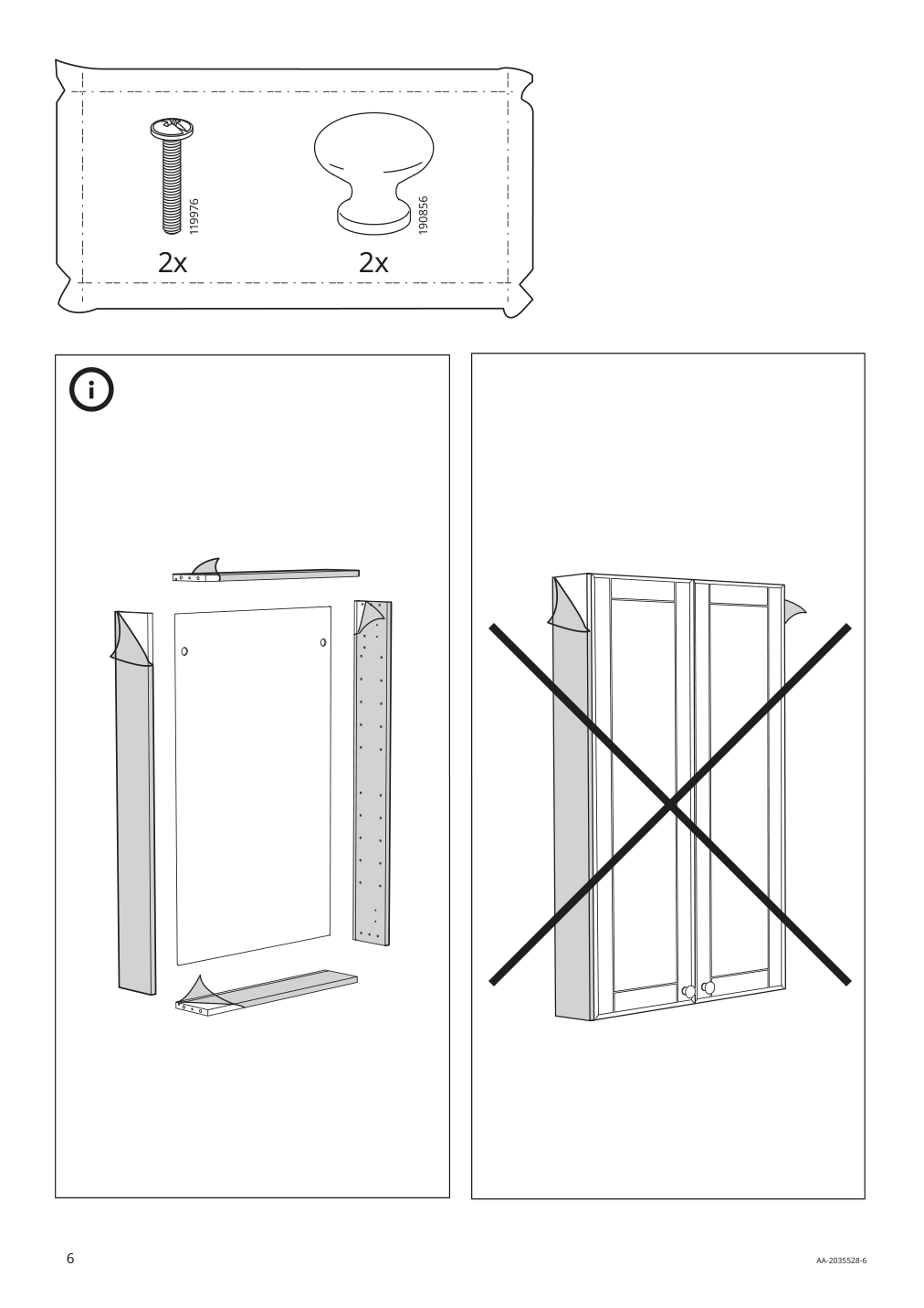 Assembly instructions for IKEA Godmorgon mirror cabinet with 2 doors kasjoen light gray | Page 6 - IKEA GODMORGON / RÄTTVIKEN bathroom furniture, set of 5 793.046.97