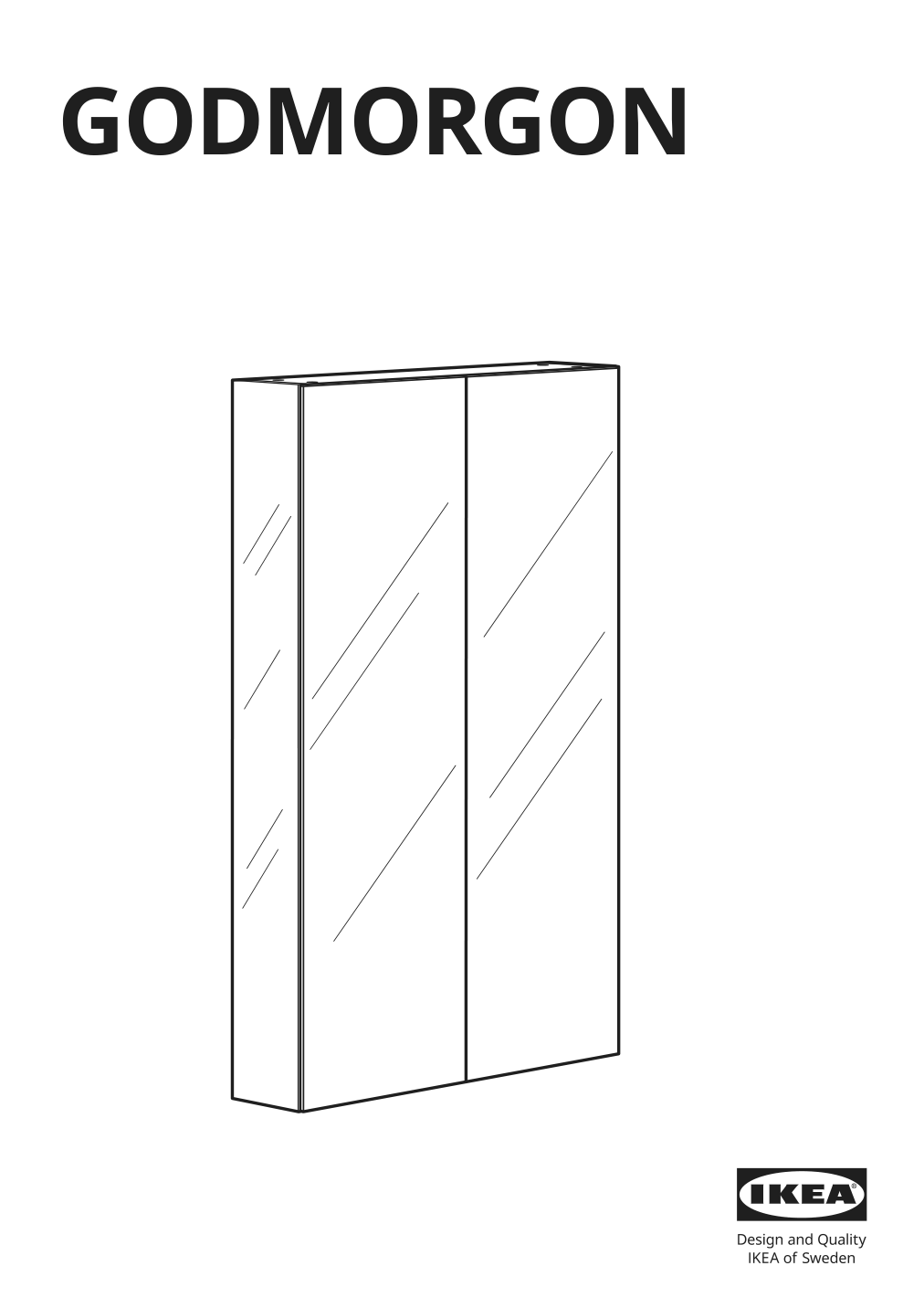 Assembly instructions for IKEA Godmorgon mirror cabinet with 2 doors mirror glass | Page 1 - IKEA GODMORGON / BRÅVIKEN bathroom furniture, set of 4 293.961.90