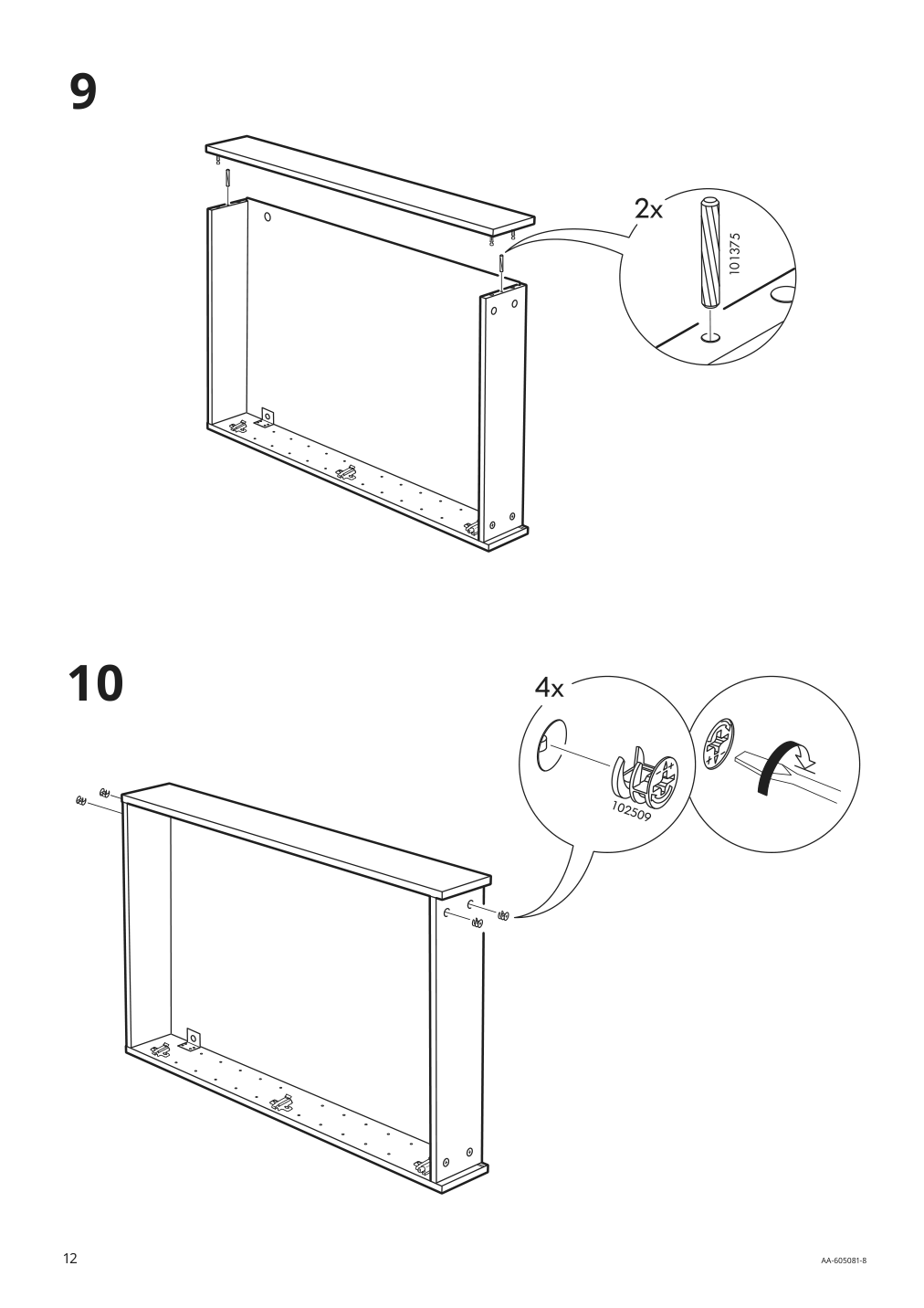 Assembly instructions for IKEA Godmorgon mirror cabinet with 2 doors mirror glass | Page 12 - IKEA GODMORGON/TOLKEN / TÖRNVIKEN bathroom furniture, set of 7 893.373.53