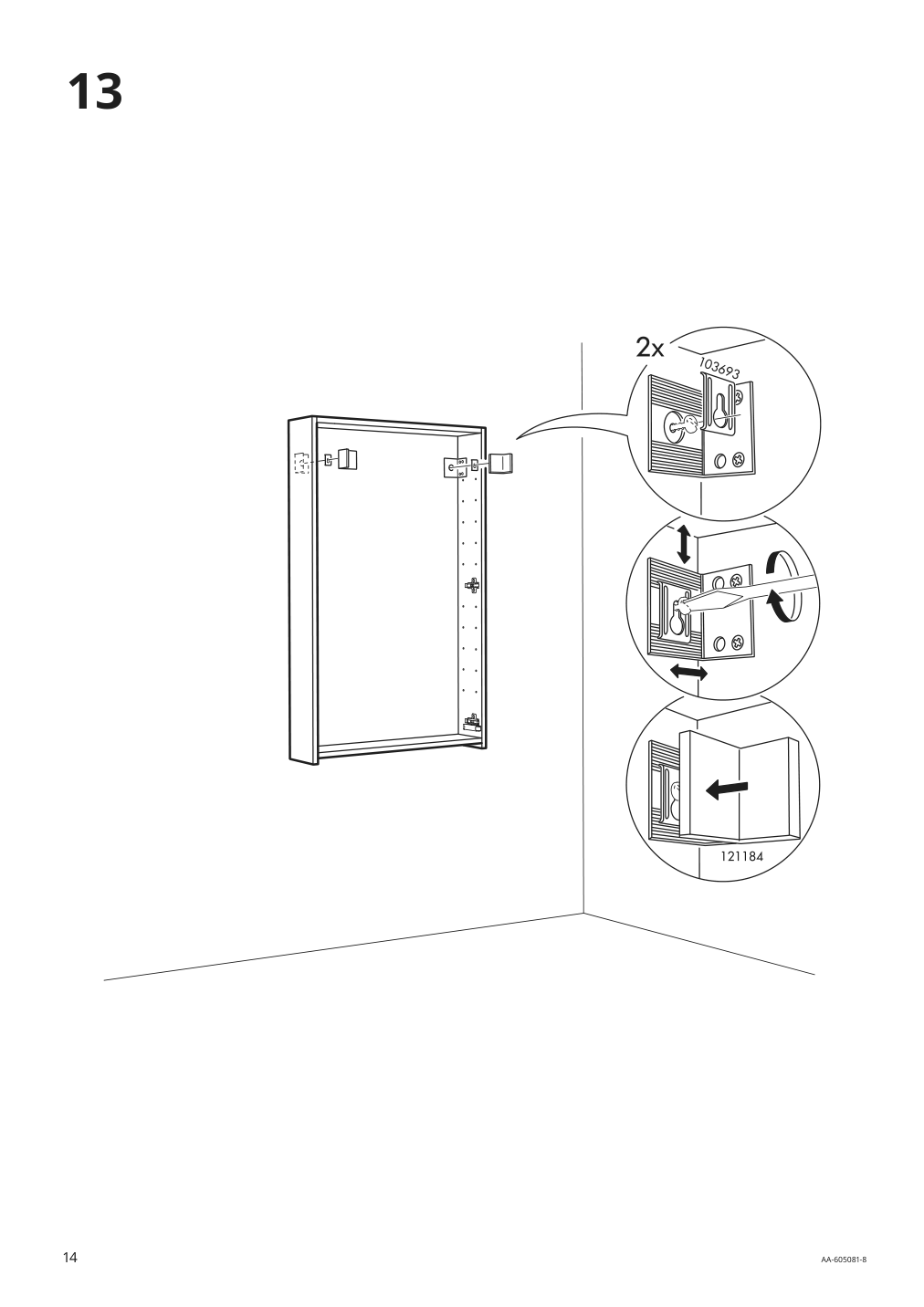 Assembly instructions for IKEA Godmorgon mirror cabinet with 2 doors mirror glass | Page 14 - IKEA GODMORGON/TOLKEN / TÖRNVIKEN bathroom furniture, set of 7 893.373.53