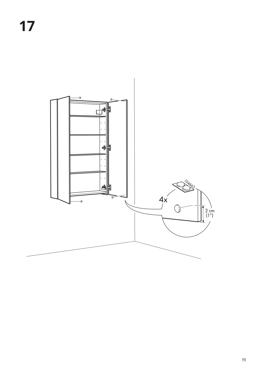 Assembly instructions for IKEA Godmorgon mirror cabinet with 2 doors mirror glass | Page 19 - IKEA GODMORGON/TOLKEN / TÖRNVIKEN bathroom furniture, set of 7 893.373.53