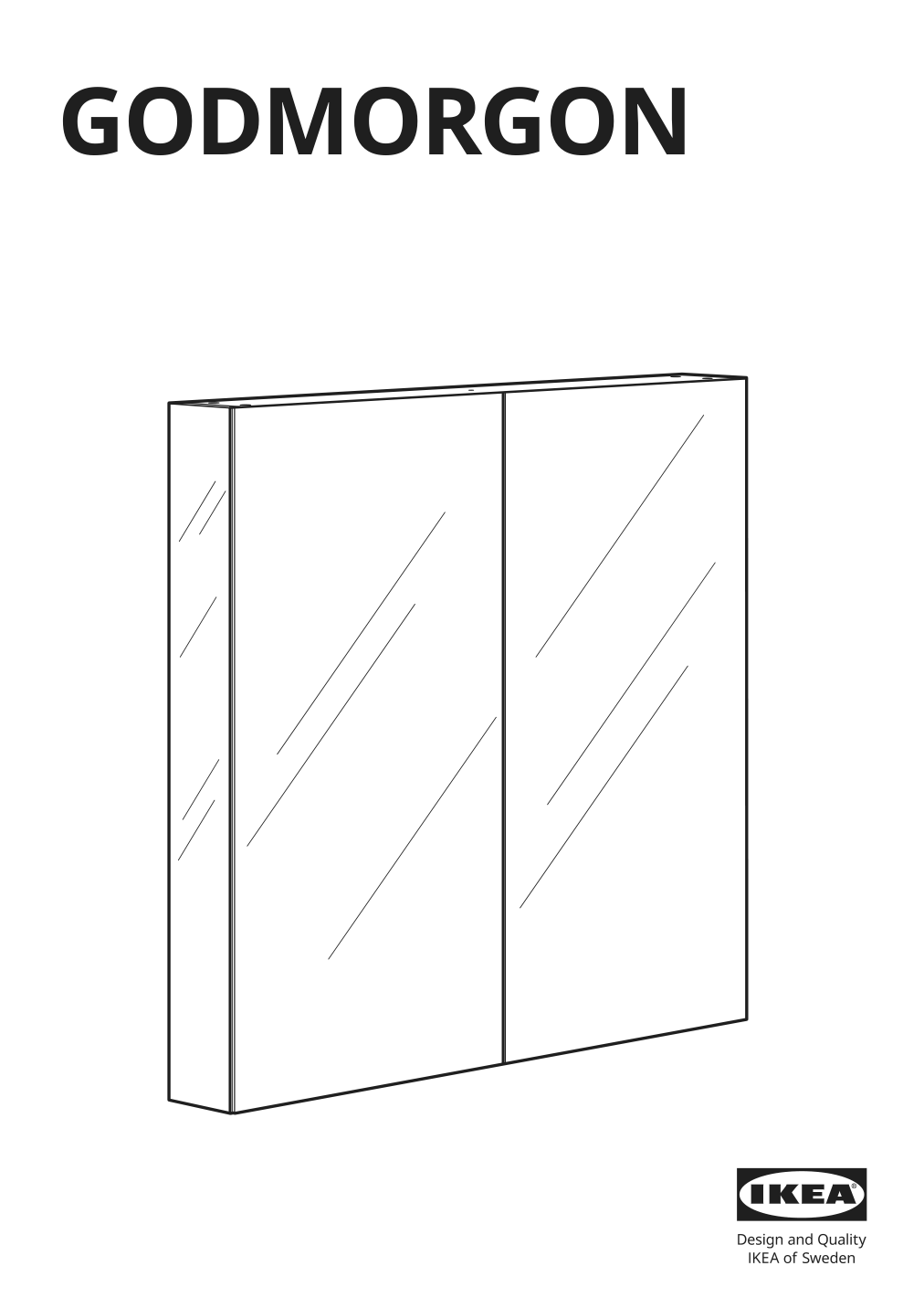 Assembly instructions for IKEA Godmorgon mirror cabinet with 2 doors mirror glass | Page 1 - IKEA GODMORGON / ODENSVIK bathroom furniture, set of 6 393.223.25