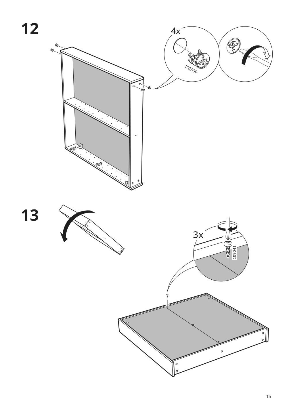 Assembly instructions for IKEA Godmorgon mirror cabinet with 2 doors mirror glass | Page 15 - IKEA GODMORGON mirror cabinet with 2 doors 603.043.53