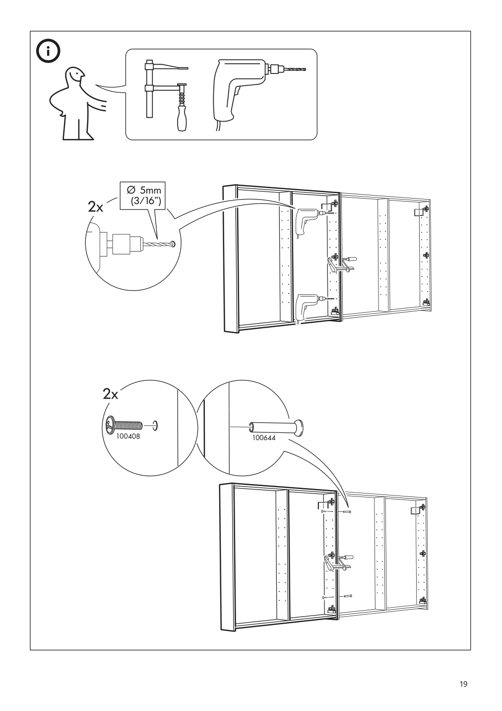 Assembly instructions for IKEA Godmorgon mirror cabinet with 2 doors mirror glass | Page 19 - IKEA GODMORGON mirror cabinet with 2 doors 603.043.53