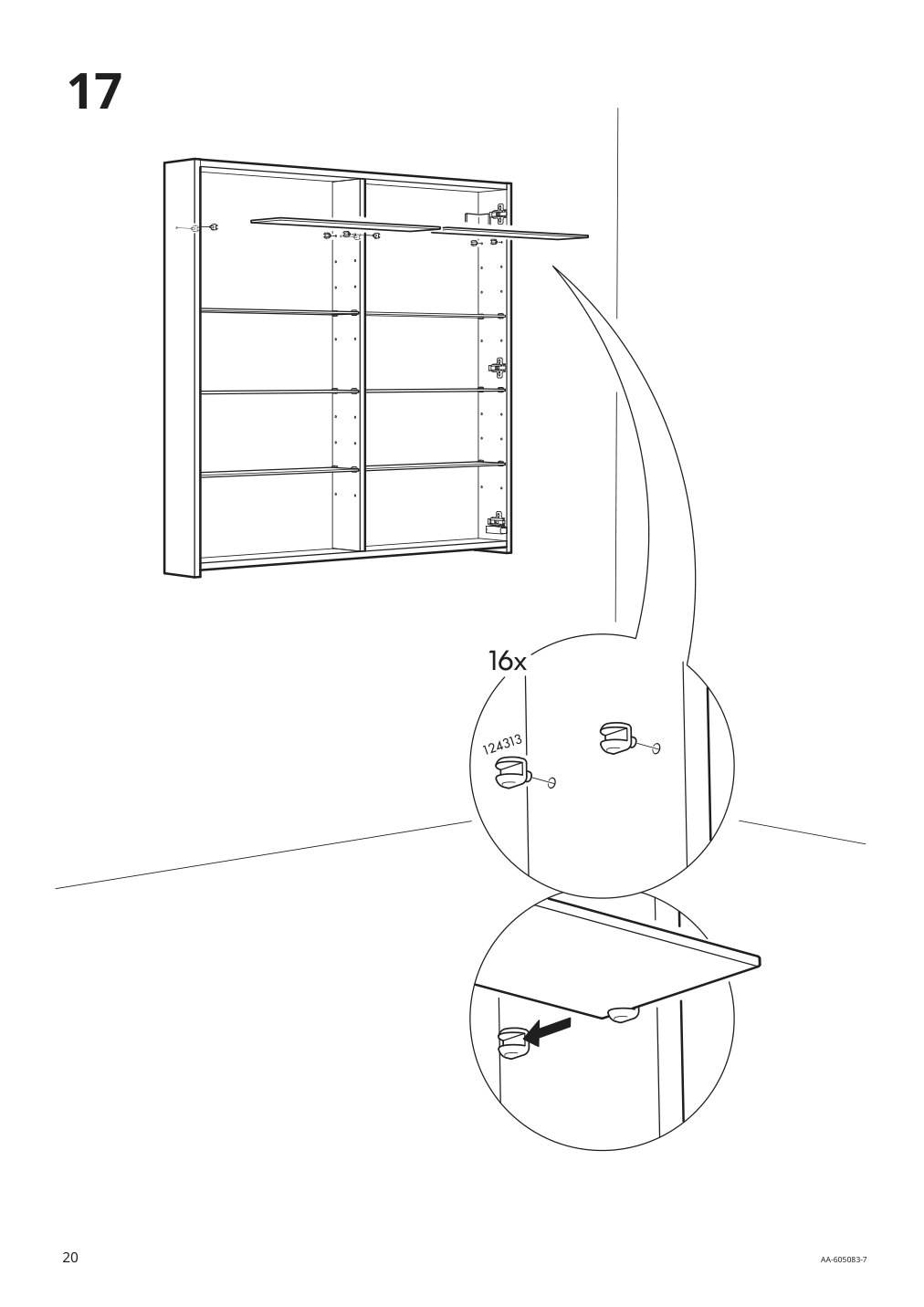 Assembly instructions for IKEA Godmorgon mirror cabinet with 2 doors mirror glass | Page 20 - IKEA GODMORGON / ODENSVIK bathroom furniture, set of 6 393.223.25