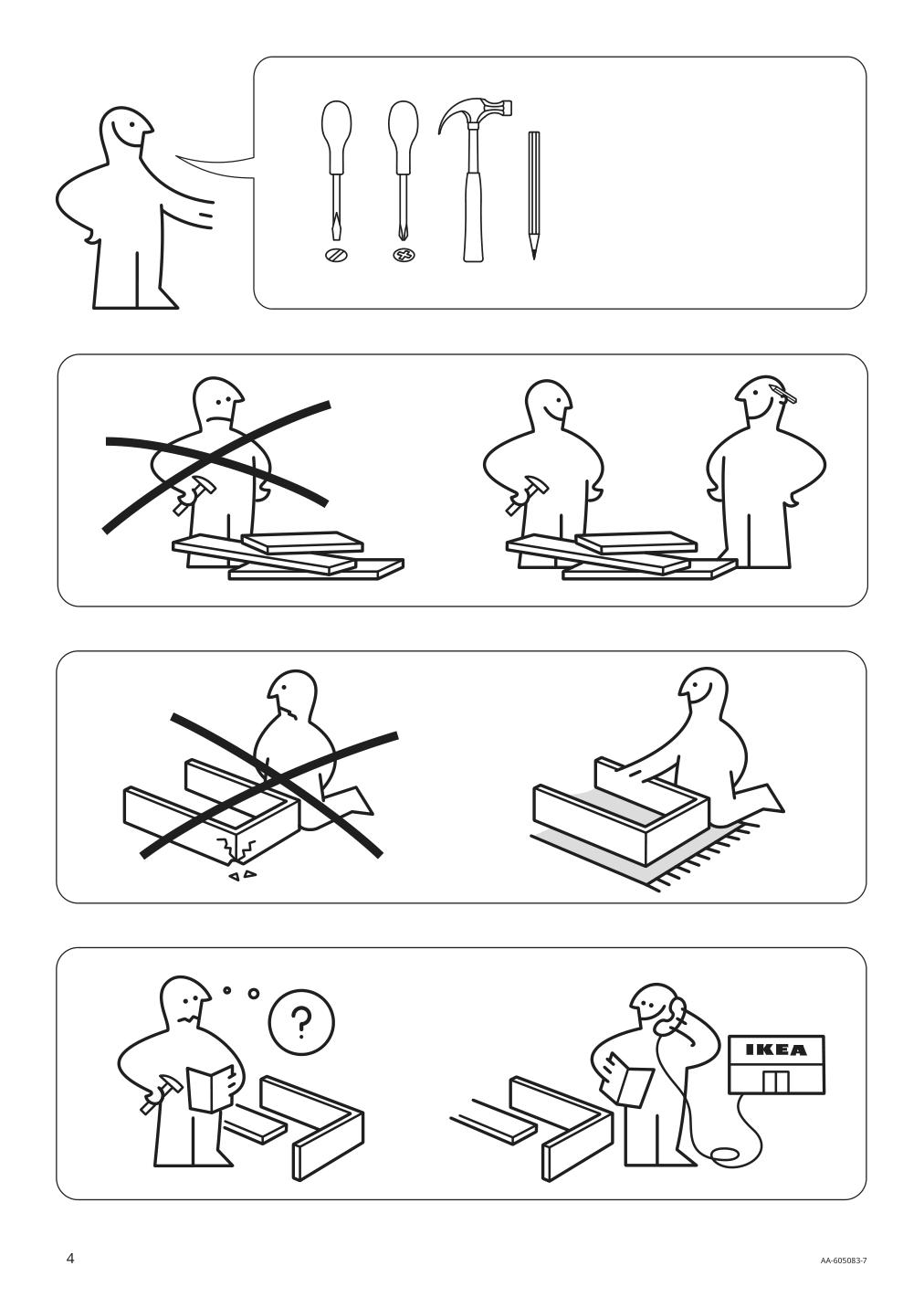 Assembly instructions for IKEA Godmorgon mirror cabinet with 2 doors mirror glass | Page 4 - IKEA GODMORGON mirror cabinet with 2 doors 603.043.53