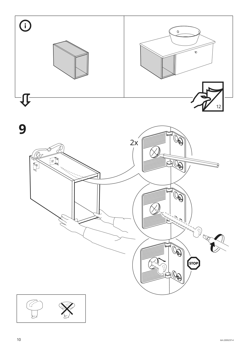 Assembly instructions for IKEA Godmorgon open cabinet gillburen dark gray | Page 10 - IKEA GODMORGON/TOLKEN / HÖRVIK sink cabinet w countertop sink 894.853.86