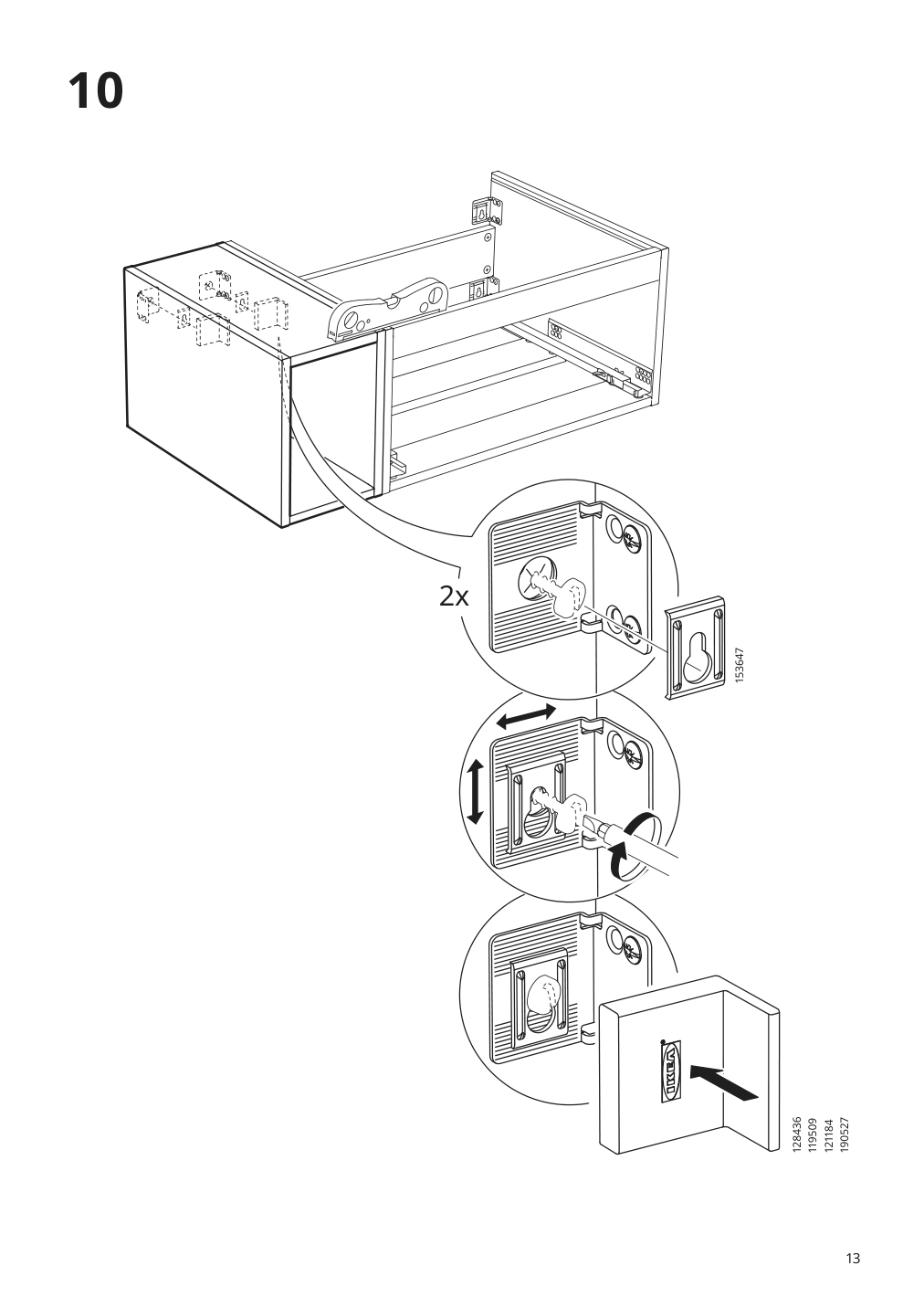 Assembly instructions for IKEA Godmorgon open cabinet gillburen dark gray | Page 13 - IKEA GODMORGON/TOLKEN / HÖRVIK cabinet, top + 17 3/4x12 2/8" sink 094.902.83