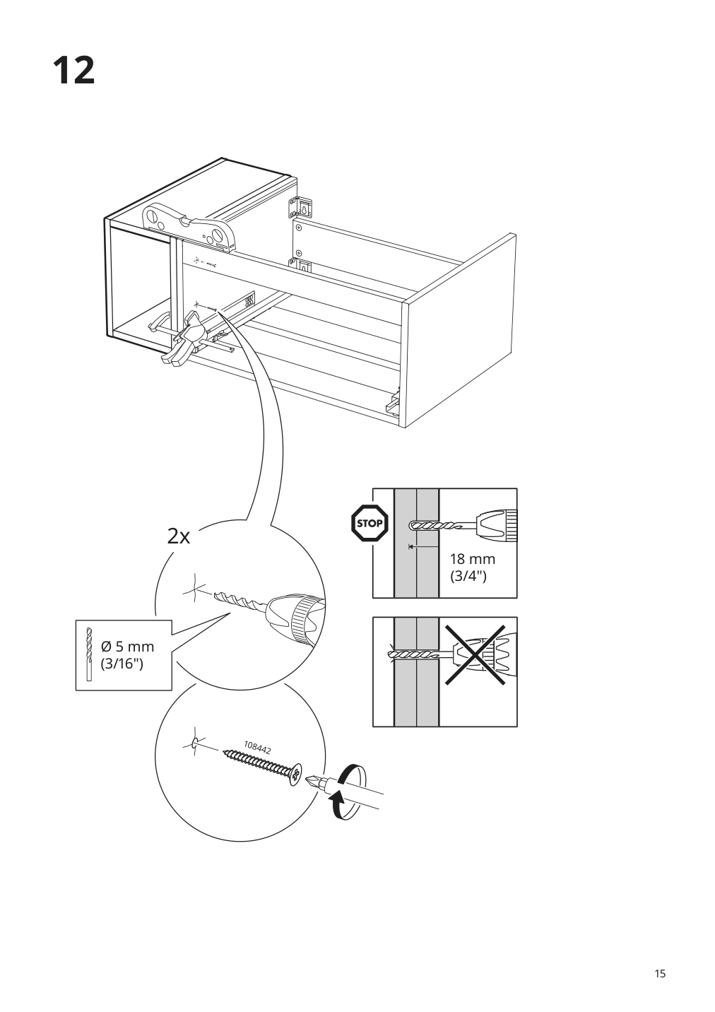 Assembly instructions for IKEA Godmorgon open cabinet gillburen dark gray | Page 15 - IKEA GODMORGON/TOLKEN / HÖRVIK cabinet, top + 17 3/4x12 2/8" sink 094.902.83