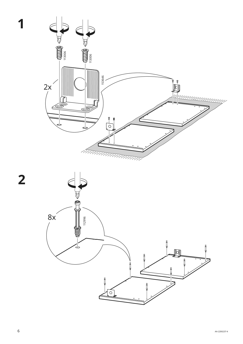 Assembly instructions for IKEA Godmorgon open cabinet gillburen dark gray | Page 6 - IKEA GODMORGON/TOLKEN / HÖRVIK cabinet, top + 17 3/4x12 2/8" sink 893.385.31