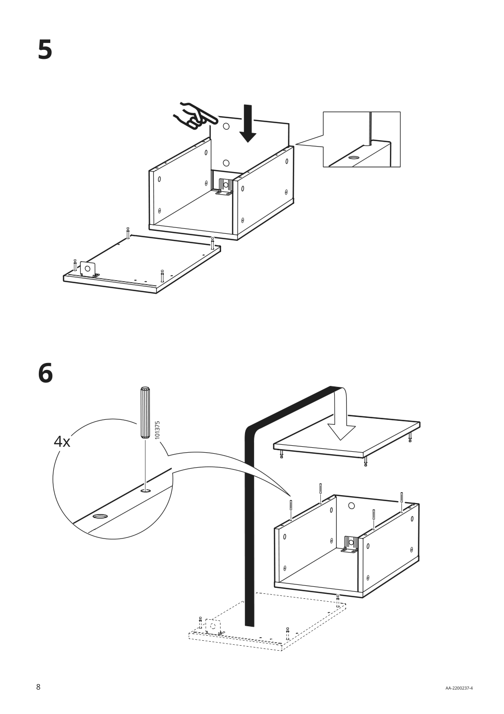 Assembly instructions for IKEA Godmorgon open cabinet gillburen dark gray | Page 8 - IKEA GODMORGON/TOLKEN / HÖRVIK cabinet, top + 17 3/4x12 2/8" sink 094.902.83