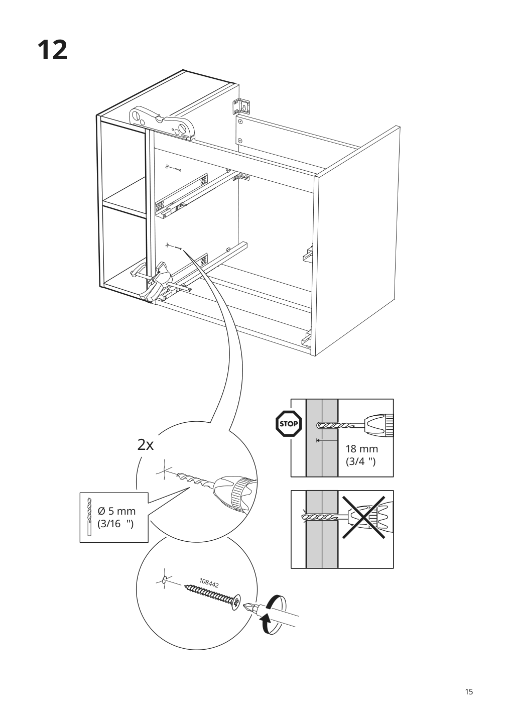 Assembly instructions for IKEA Godmorgon open cabinet gillburen dark gray | Page 15 - IKEA GODMORGON open cabinet 204.812.20