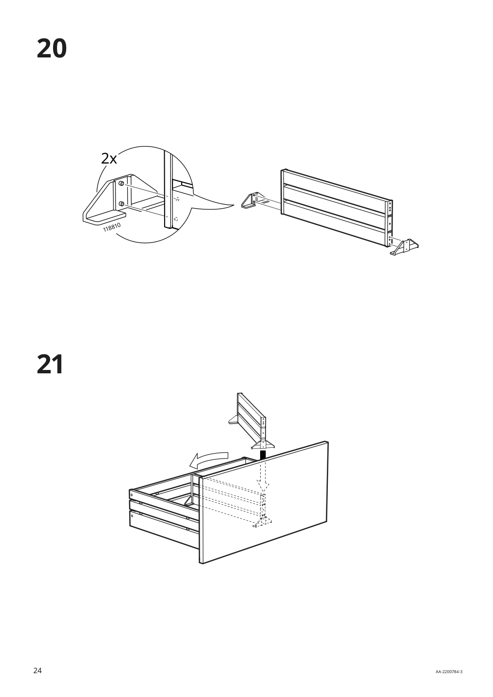 Assembly instructions for IKEA Godmorgon sink cabinet with 1 drawer gillburen dark gray | Page 24 - IKEA GODMORGON sink cabinet with 1 drawer 104.827.53