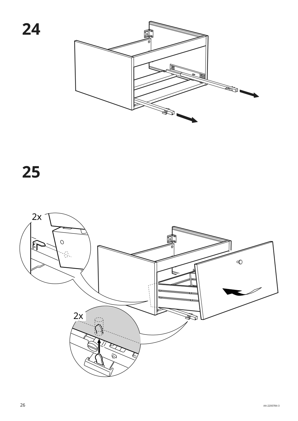 Assembly instructions for IKEA Godmorgon sink cabinet with 1 drawer gillburen dark gray | Page 26 - IKEA GODMORGON/TOLKEN / TÖRNVIKEN sink cabinet with 3 drawers 593.397.06