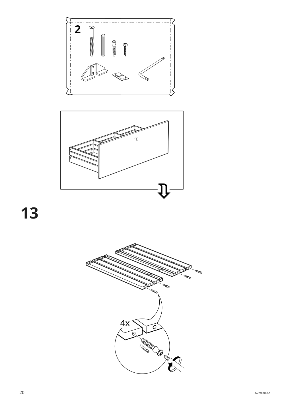 Assembly instructions for IKEA Godmorgon sink cabinet with 1 drawer gillburen dark gray | Page 20 - IKEA GODMORGON sink cabinet with 1 drawer 404.827.56