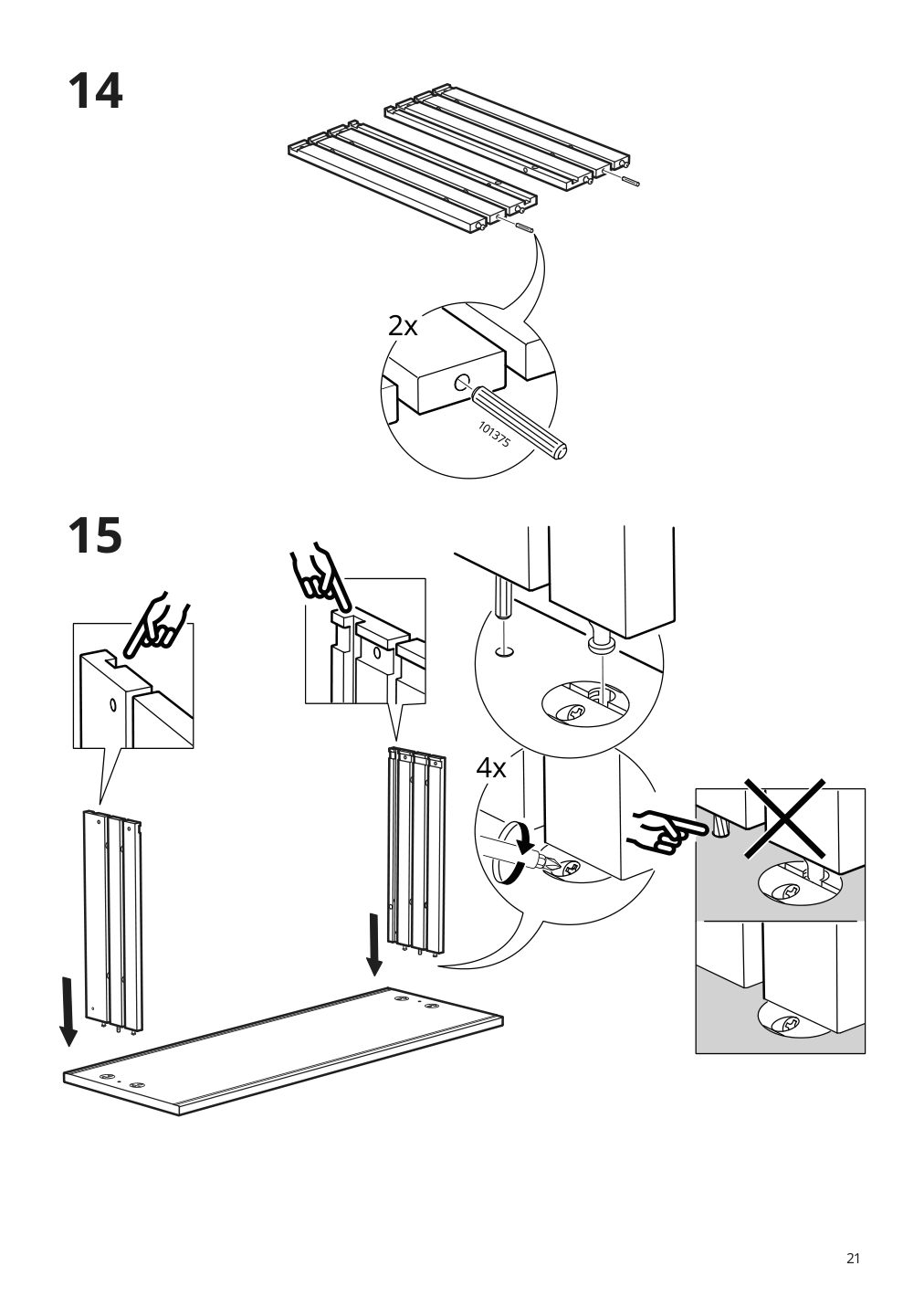 Assembly instructions for IKEA Godmorgon sink cabinet with 1 drawer gillburen dark gray | Page 21 - IKEA GODMORGON sink cabinet with 1 drawer 404.827.56