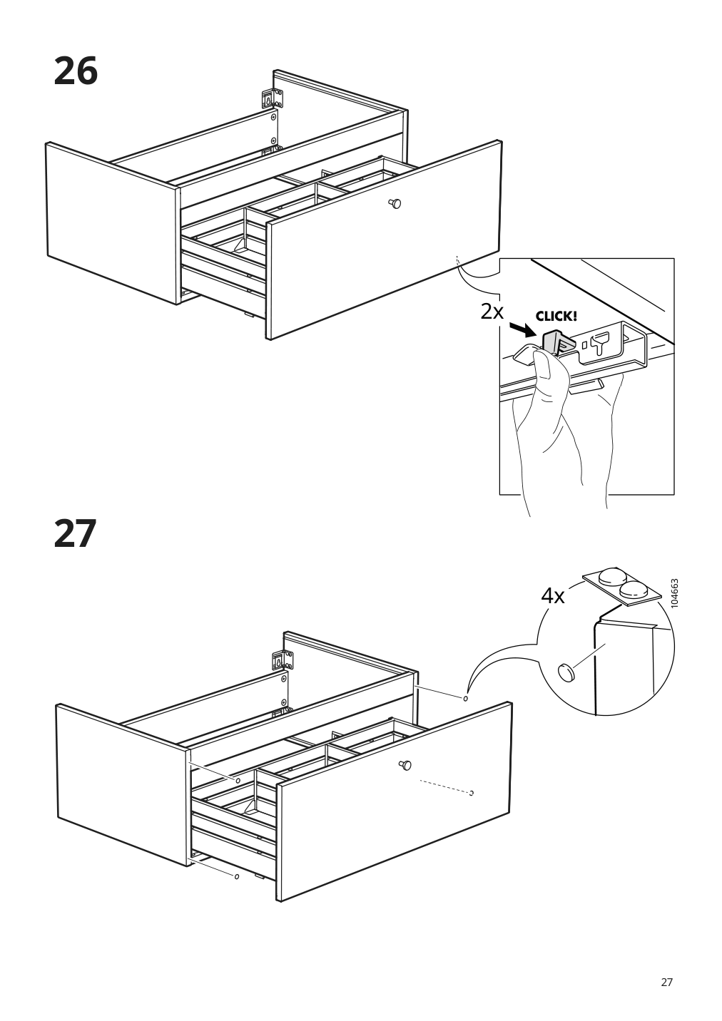 Assembly instructions for IKEA Godmorgon sink cabinet with 1 drawer gillburen dark gray | Page 27 - IKEA GODMORGON sink cabinet with 1 drawer 404.827.56