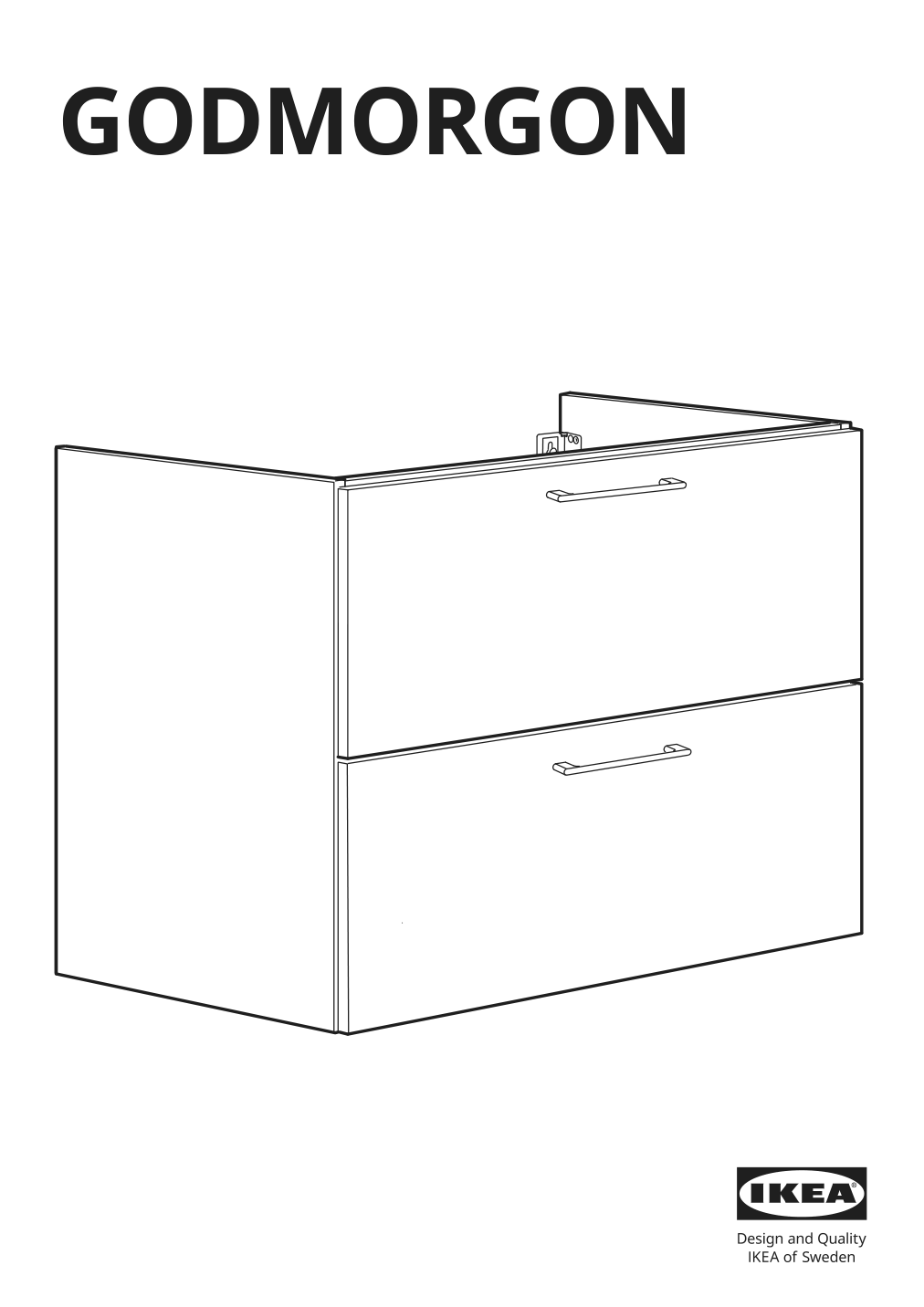 Assembly instructions for IKEA Godmorgon sink cabinet with 2 drawers brown stained ash effect | Page 1 - IKEA GODMORGON / BRÅVIKEN sink cabinet with 2 drawers 293.203.79