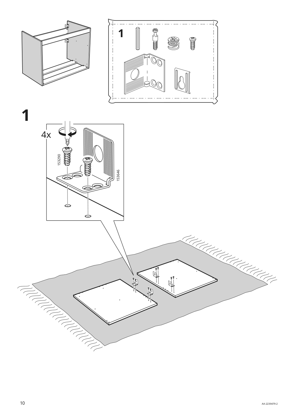 Assembly instructions for IKEA Godmorgon sink cabinet with 2 drawers brown stained ash effect | Page 10 - IKEA GODMORGON / ODENSVIK sink cabinet with 2 drawers 093.203.80