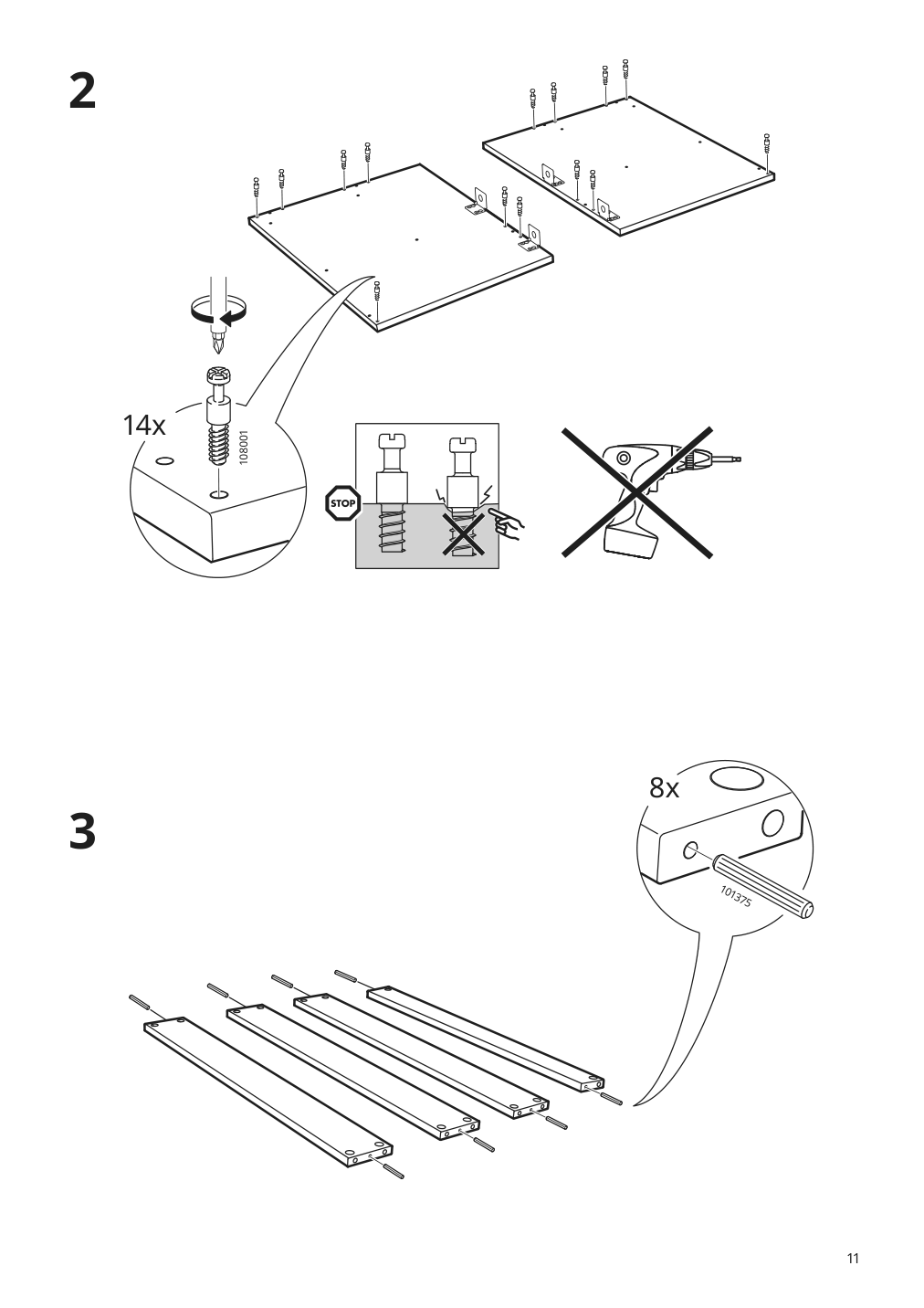 Assembly instructions for IKEA Godmorgon sink cabinet with 2 drawers brown stained ash effect | Page 11 - IKEA GODMORGON sink cabinet with 2 drawers 804.579.10