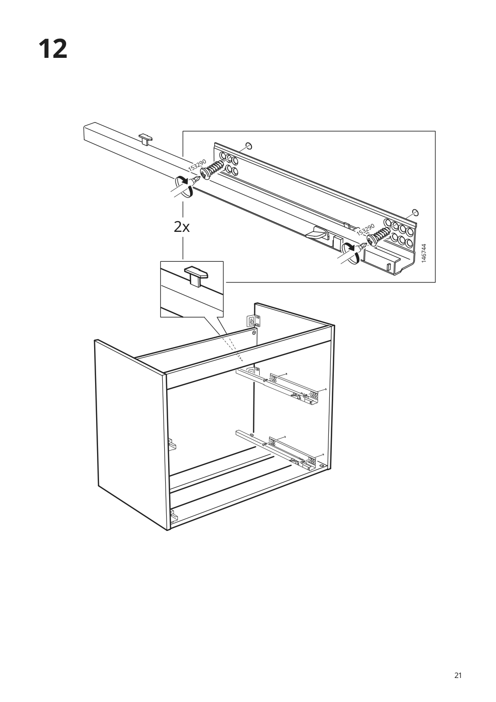 Assembly instructions for IKEA Godmorgon sink cabinet with 2 drawers brown stained ash effect | Page 21 - IKEA GODMORGON/TOLKEN / KATTEVIK bathroom furniture, set of 5 393.223.30