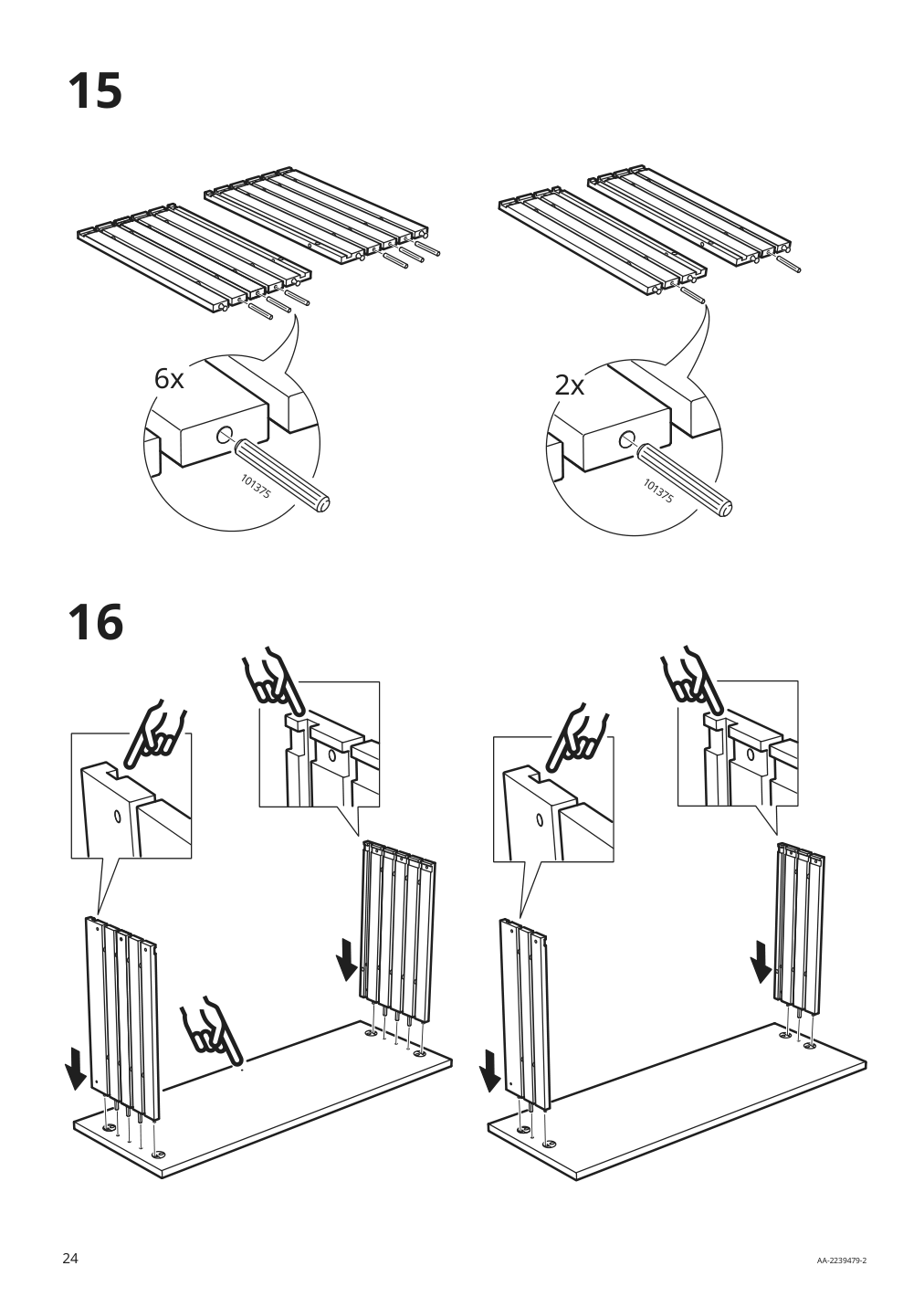 Assembly instructions for IKEA Godmorgon sink cabinet with 2 drawers brown stained ash effect | Page 24 - IKEA GODMORGON/TOLKEN / HÖRVIK cabinet, top + 17 3/4x12 2/8" sink 093.225.05