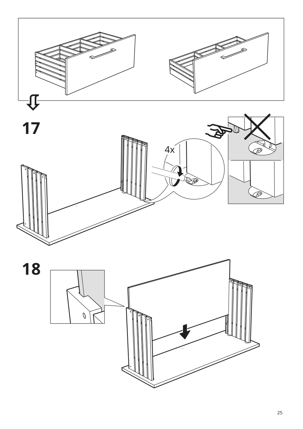 Assembly instructions for IKEA Godmorgon sink cabinet with 2 drawers brown stained ash effect | Page 25 - IKEA GODMORGON / BRÅVIKEN sink cabinet with 2 drawers 293.203.79